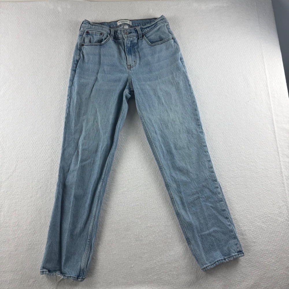 Abercrombie & Fitch Curve Love The Straight Mid Rise Jeans Light Wash 29/8R